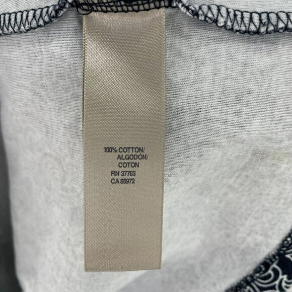 Rafaella Blouse Womens 1X Black White Paisley V Neck Cap Sleeve Knit Pullover - Picture 10 of 11